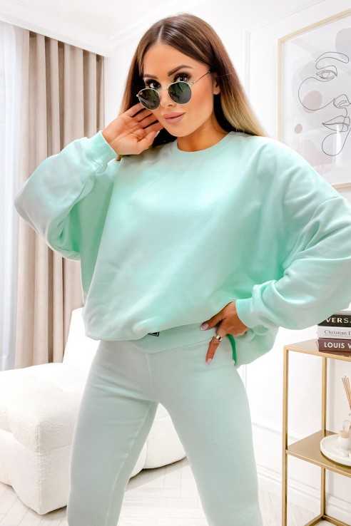 Bluza oversize Stay Here Basic miętowa