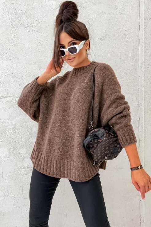 Sweter półgolf Barri SH brązowy