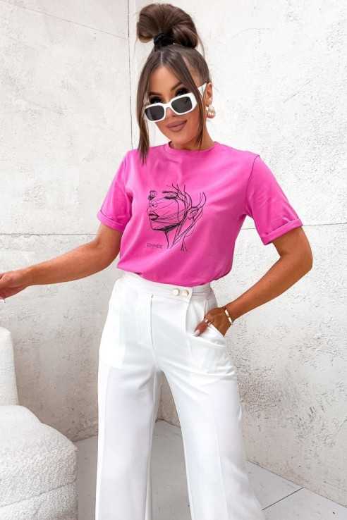 T-shirt SH Face różowy