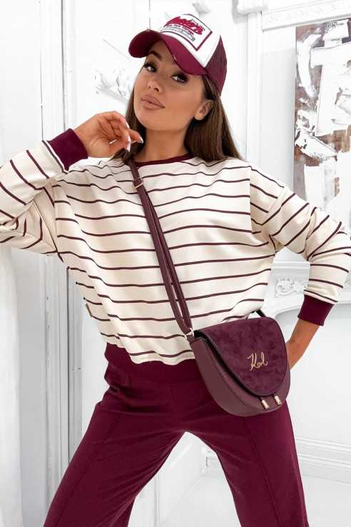 Bluza w paski SH bordowa