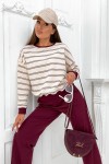 Bluza w paski SH bordowa 1