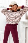 Bluza w paski SH bordowa 2